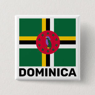 Flagge Dominicas Button
