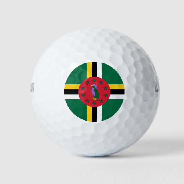 Flagge Dominicas Golfball (Vorderseite)