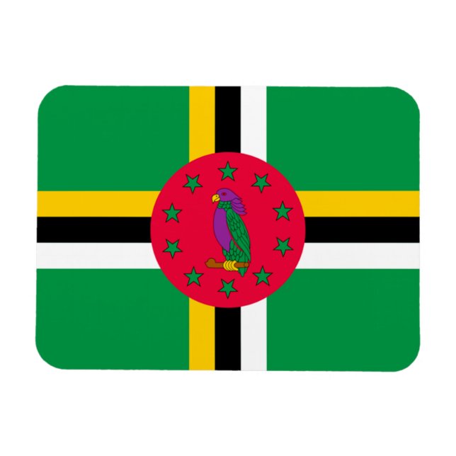 Flagge Dominicas Magnet (Horizontal)