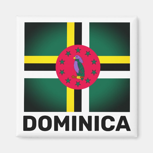 Flagge Dominicas Magnet (Vorne)
