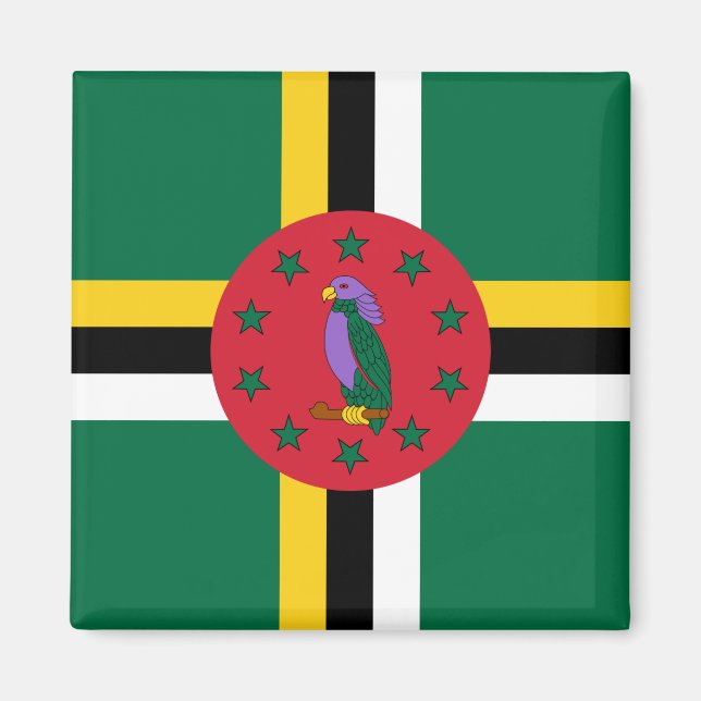 Flagge Dominicas Magnet (Vorne)