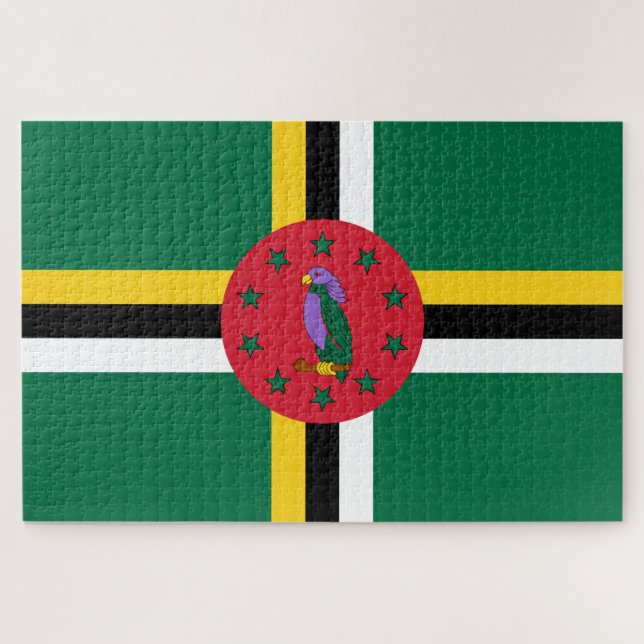 Flagge Dominicas Puzzle (Horizontal)