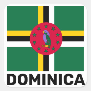 Flagge Dominicas Quadratischer Aufkleber