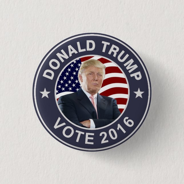 Flagge Donald Trump US Button (Vorderseite)