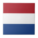 Flagge Dreifarbiges Niederlande Fliese<br><div class="desc">Flagge der Niederlande: "Ich halte an". Es besteht aus drei horizontalen Streifen: rot,  weiß und blau.</div>