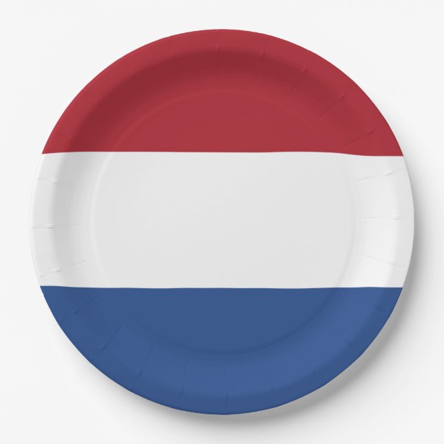 Flagge Dreifarbiges Niederlande Pappteller (Vorderseite)