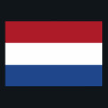 Flagge Dreifarbiges Niederlande Poster<br><div class="desc">Flagge der Niederlande: "Ich halte an". Es besteht aus drei horizontalen Streifen: rot, weiß und blau.</div>
