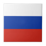 Flagge Dreifarbiges Russland Fliese<br><div class="desc">Die Flagge Russlands besteht aus drei horizontalen Streifen: weiß, blau und rot.</div>