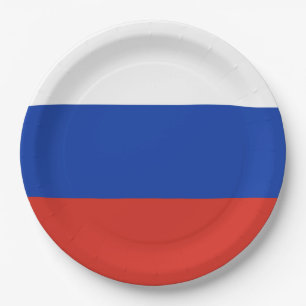 Flagge Dreifarbiges Russland Pappteller