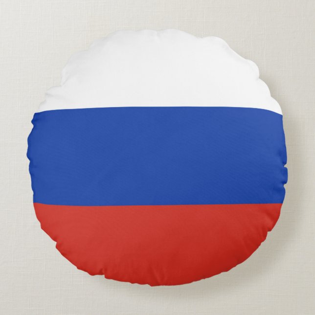 Flagge Dreifarbiges Russland Rundes Kissen (Vorderseite)