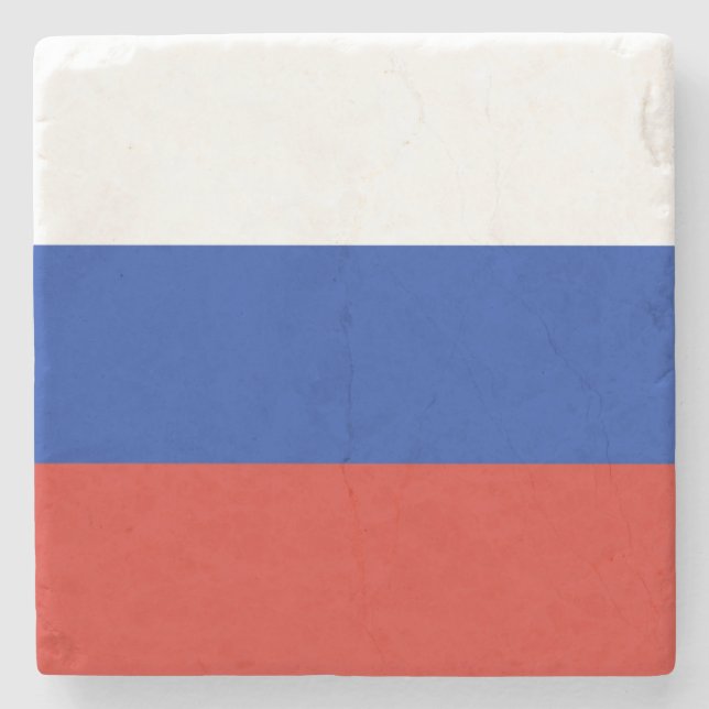 Flagge Dreifarbiges Russland Steinuntersetzer (Vorderseite)
