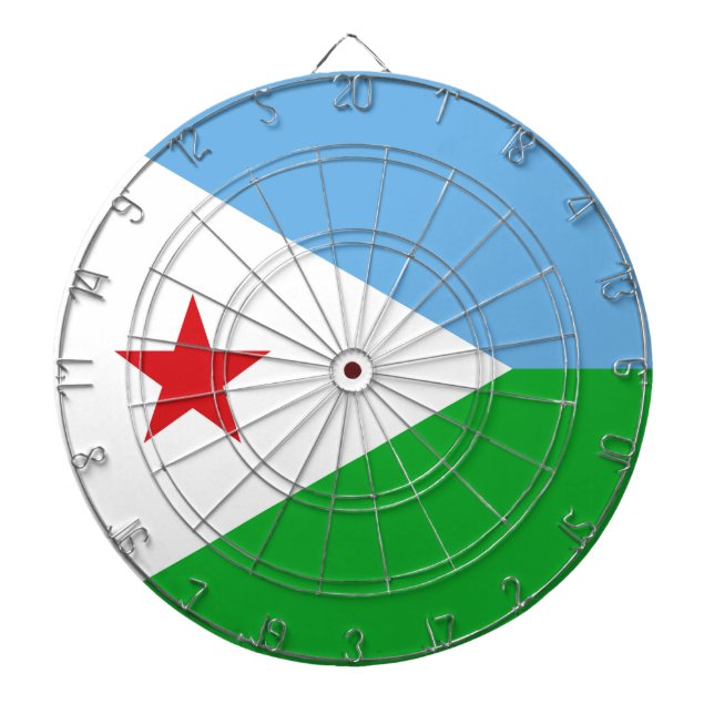 Flagge Dschibutis (Afrikanische Nation) Dartscheibe (vorne)