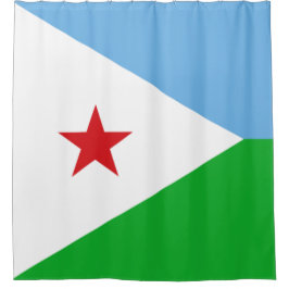 Flagge Dschibutis (Afrikanische Nation) Duschvorhang