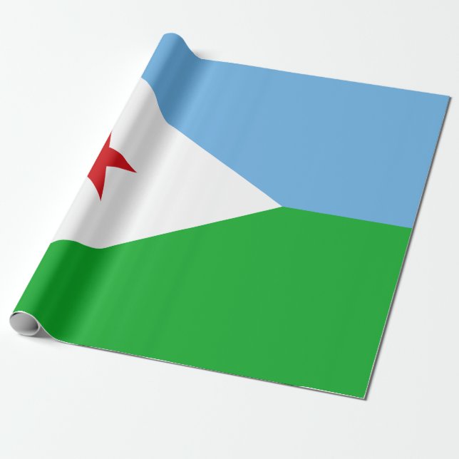Flagge Dschibutis (Afrikanische Nation) Geschenkpapier (Ungerollt)