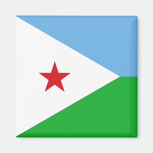 Flagge Dschibutis (Afrikanische Nation) Magnet (Vorne)