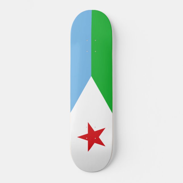 Flagge Dschibutis (Afrikanische Nation) Skateboard (Vorderseite)