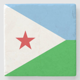 Flagge Dschibutis (Afrikanische Nation) Steinuntersetzer