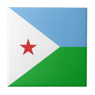 Flagge Dschibutis Fliese