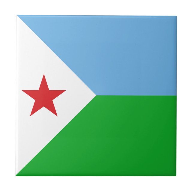 Flagge Dschibutis Fliese (Vorderseite)