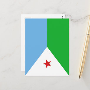 Flagge Dschibutis Postkarte