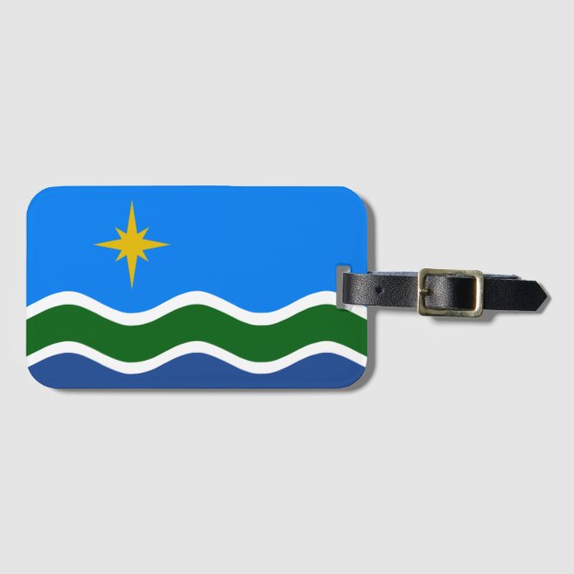 Flagge Duluth, MN Gepäckanhänger (Vorderseite (Horizontal))