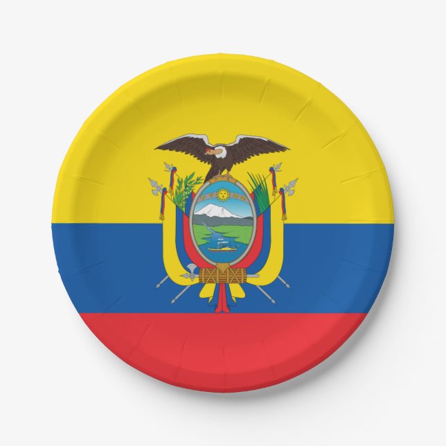 Flagge: Ecuador Pappteller (Vorderseite)