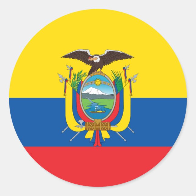 Flagge Ecuadors - Bandera de Ecuador Runder Aufkleber (Vorderseite)