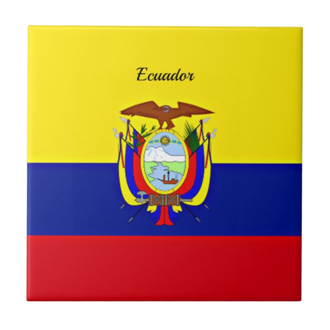 Flagge Ecuadors Fliese (Vorderseite)