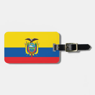 Flagge Ecuadors Gepäckmarke mit Lederband Gepäckanhänger