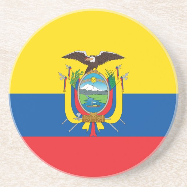 Flagge Ecuadors Getränkeuntersetzer (Vorne)