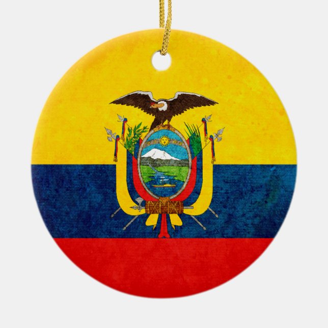 Flagge Ecuadors Keramikornament (Vorne)