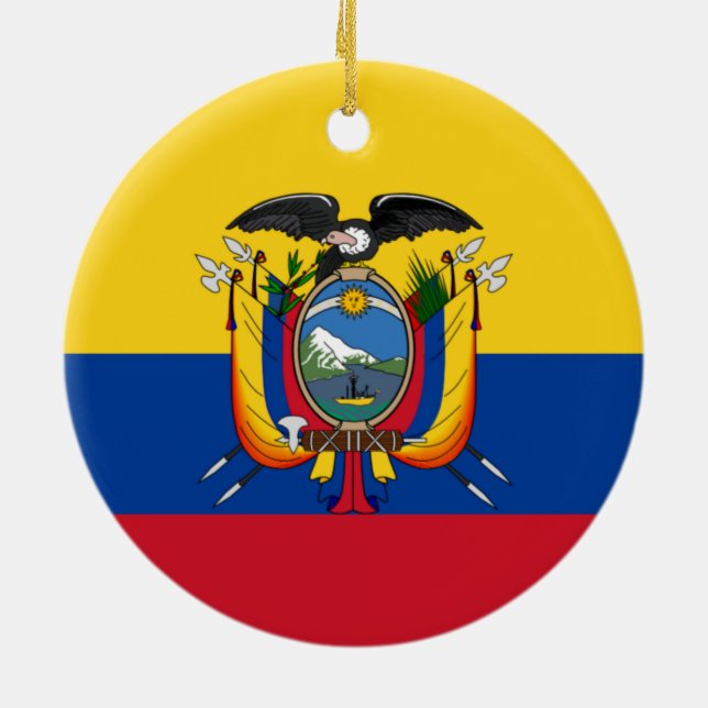 Flagge Ecuadors Keramikornament (Hinten)
