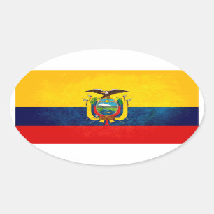 Flagge Ecuadors Ovaler Aufkleber