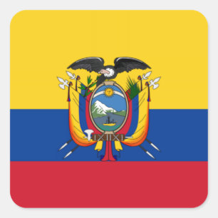Flagge Ecuadors Quadratischer Aufkleber