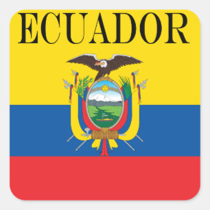 Flagge Ecuadors Quadratischer Aufkleber
