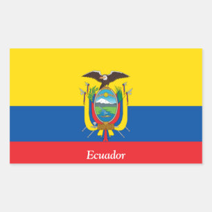 Flagge Ecuadors Rechteckiger Aufkleber