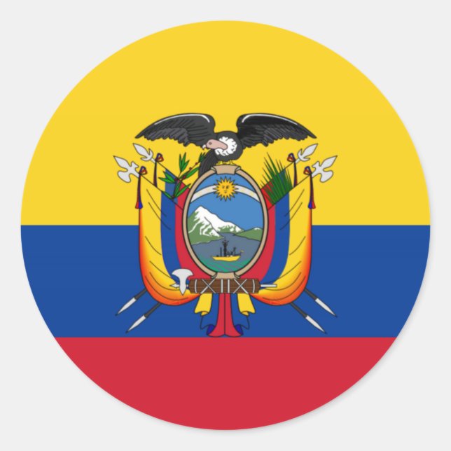 Flagge Ecuadors Runder Aufkleber (Vorderseite)