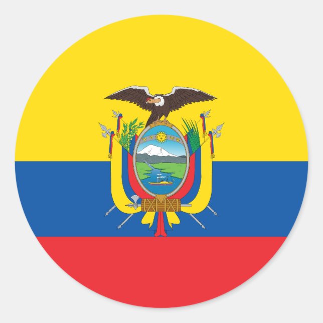 Flagge Ecuadors Runder Aufkleber (Vorderseite)