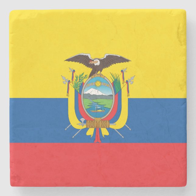 Flagge Ecuadors Steinuntersetzer (Vorderseite)