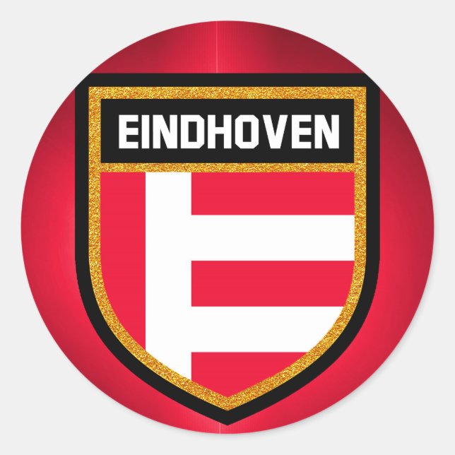 Flagge Eindhoven Runder Aufkleber (Vorderseite)