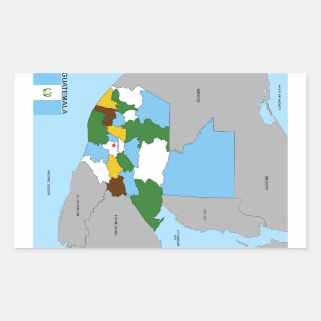 Flagge eines guatemaltekischen Landes Rechteckiger Aufkleber (Vorderseite)