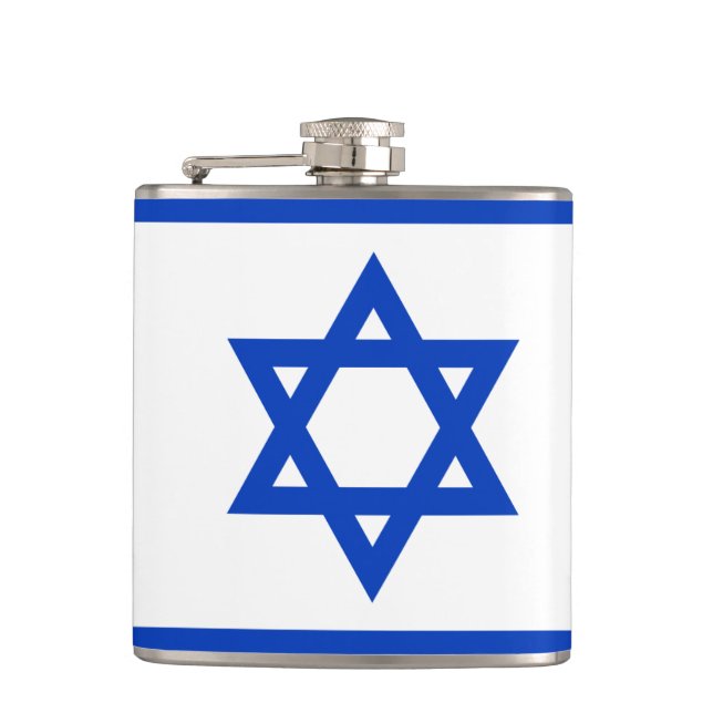 Flagge eingewickelter Flasche Israels Vinyl Flachmann (Vorderseite)