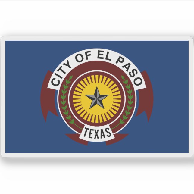 Flagge El Paso, Texas Aufkleber (Vorderseite)
