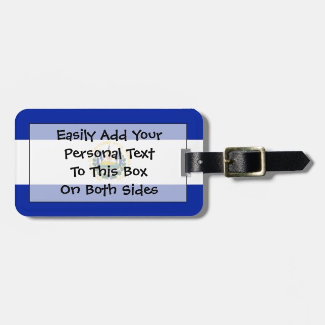 Flagge El Salvador Easy ID Personal Gepäckanhänger (Vorderseite horizontal)