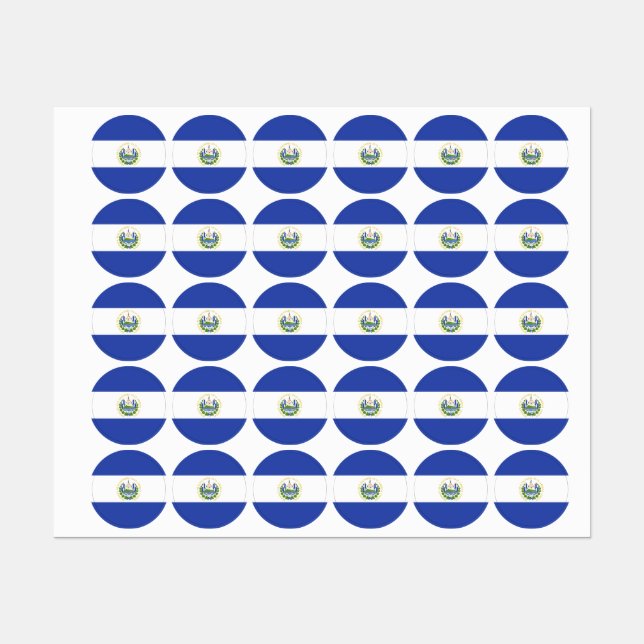 Flagge El Salvadors Etiketten (Blatt)