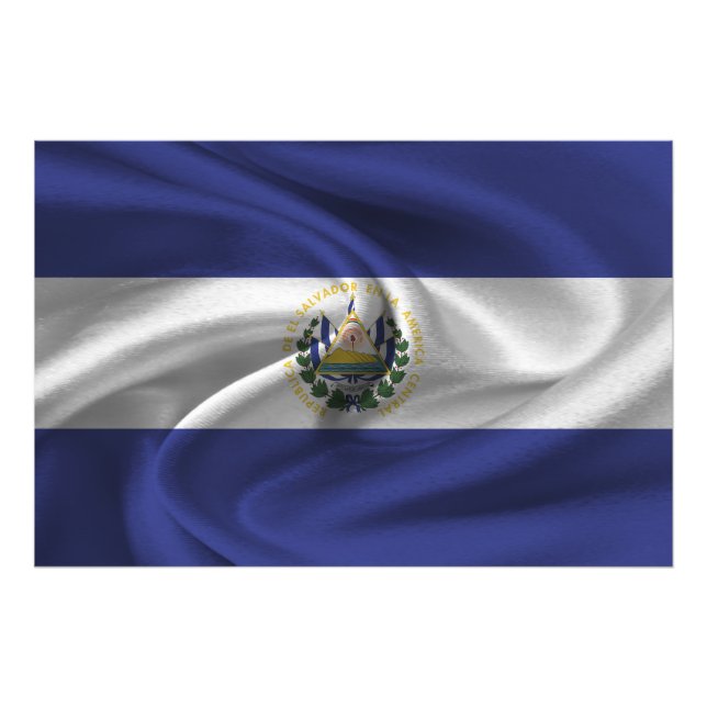Flagge El Salvadors Fotodruck (Vorne)