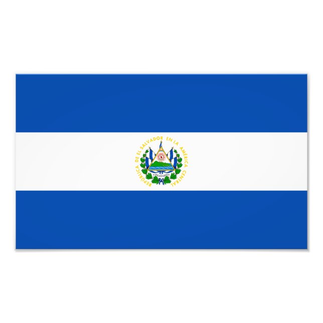 Flagge El Salvadors Fotodruck (Vorne)
