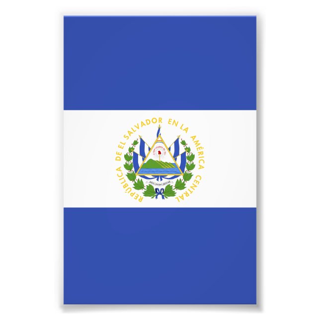Flagge El Salvadors Fotodruck (Vorne)