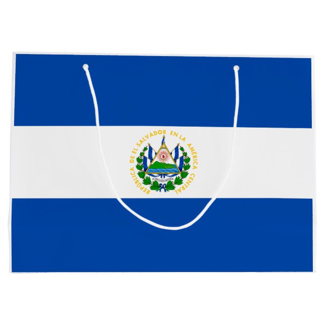 Flagge El Salvadors Große Geschenktüte (Rückseite)