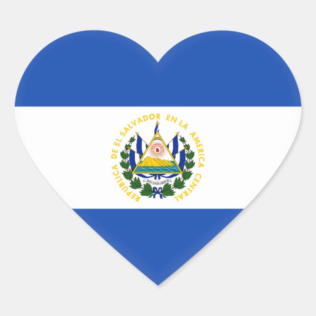 Flagge El Salvadors Herz-Aufkleber (Vorderseite)